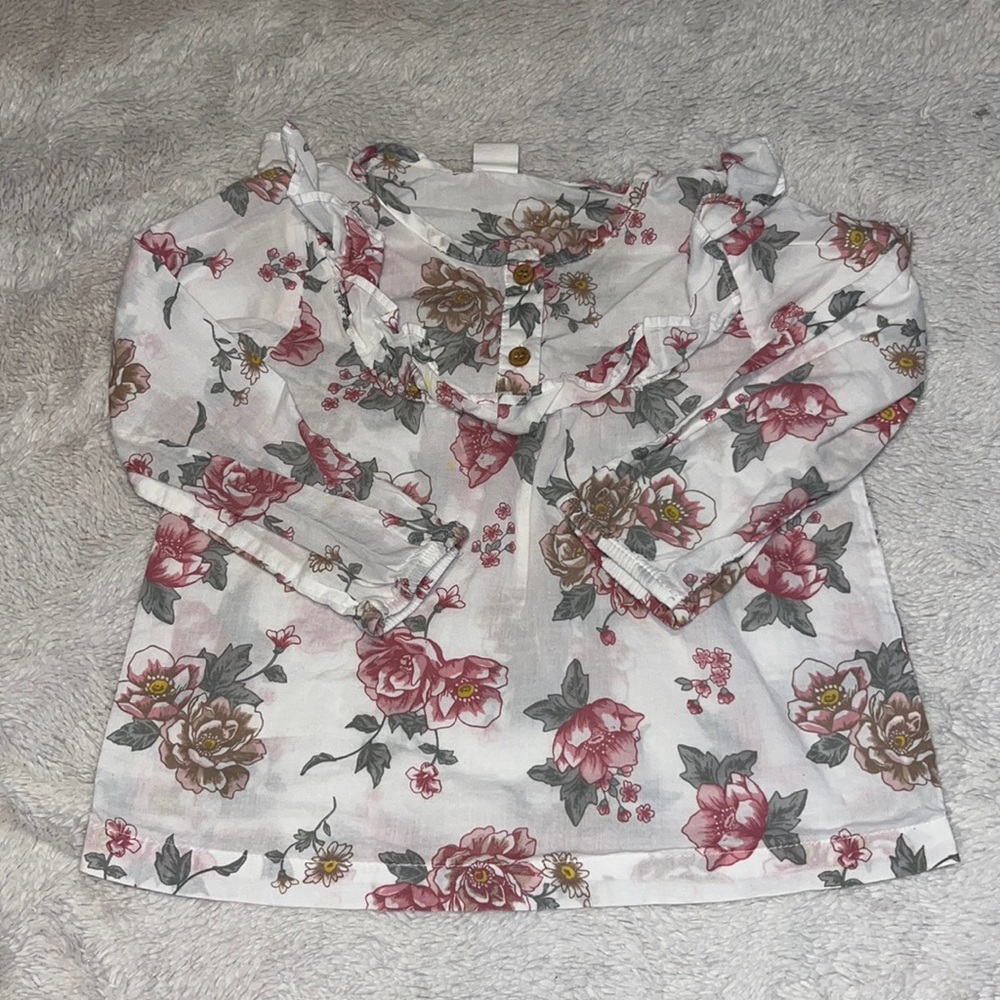 H&M floral long sleeve top 100% cotton 1.5-2 years